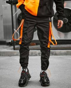 Фото Одежда Брюки карго мужские Пушка Огонь Belt с рефлективом черные