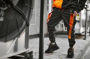 Фото Одежда Брюки карго мужские Пушка Огонь Belt с рефлективом черные