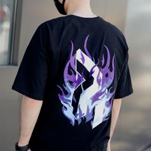 Фото Одежда Футболка оверсайз мужская Пушка Огонь Flame черная