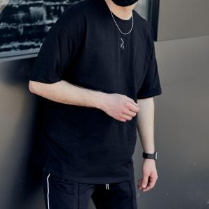 Фото Одежда Футболка оверсайз мужская Пушка Огонь Flame черная