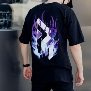 Фото Одежда Футболка оверсайз мужская Пушка Огонь Flame черная