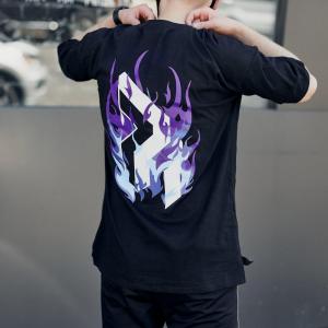 Фото Одежда Футболка оверсайз мужская Пушка Огонь Flame черная