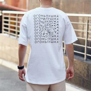 Фото Одежда Футболка оверсайз мужская Пушка Огонь Eddy белая