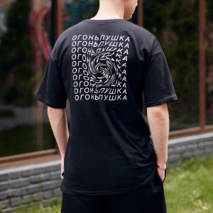 Фото Одежда Футболка оверсайз мужская Пушка Огонь Eddy черная