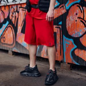 Фото Одежда Шорты мужские трикотажные Пушка Огонь Breet красные