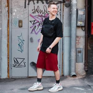 Фото Одежда Шорты мужские трикотажные Пушка Огонь Breet бордовые