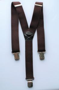 Фото  Мужские одинарные подтяжки коричневые