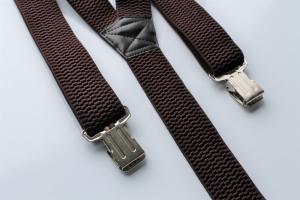 Фото  Мужские одинарные подтяжки коричневые