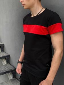 Фото Одежда Футболка Intruder 'Color Stripe' черная с красной полосой