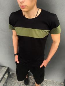 Фото Одежда Футболка Intruder 'Color Stripe' черная с полосой цвета хаки