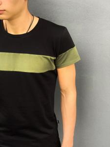 Фото Одежда Футболка Intruder 'Color Stripe' черная с полосой цвета хаки