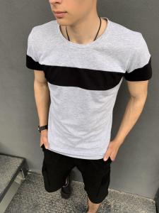 Фото Одежда Футболка Intruder 'Color Stripe' светло-серая с черной полосой