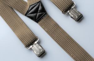 Фото  Мужские одинарные подтяжки бежевые