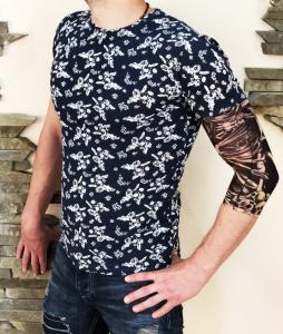 Фото Одежда Футболка Flower темно-синяя