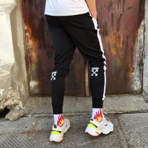 Фото Одежда Спортивные штаны черные с белым лампасом OFF WHITE