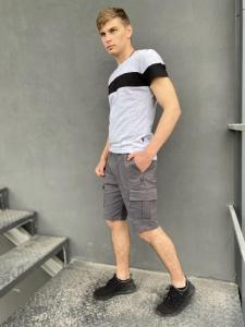 Фото Одежда Комплект шорты Miami футболка 'Color Stripe' серая с черной полосой