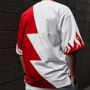 Фото Одежда Футболка оверсайз мужская Пушка Огонь Firestep бело-красная