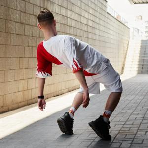 Фото Одежда Футболка оверсайз мужская Пушка Огонь Firestep бело-красная