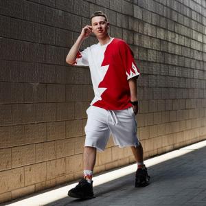 Фото Одежда Футболка оверсайз мужская Пушка Огонь Firestep бело-красная