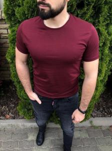 Фото Одежда Базовая бордовая футболка 18065