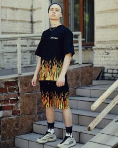 Фото Одежда Шорты мужские трикотажные Palm Angels Wild черные