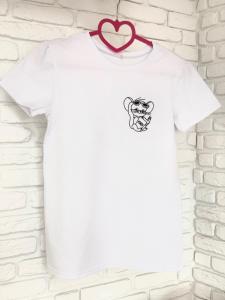 Фото Одежда Футболка белая с принтом Мышонок