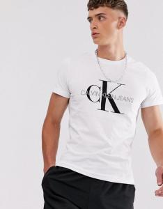 Фото Одежда Футболка белая Calvin Klein большой принт