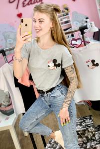 Фото Одежда Футболка серая с принтом Micker Mouse OX!