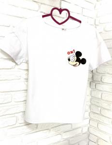 Фото Одежда Футболка белая с принтом Mickey Mouse OX!