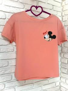 Фото Одежда Футболка розовая с принтом Mickey Mouse OX!