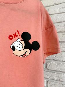 Фото Одежда Футболка розовая с принтом Mickey Mouse OX!