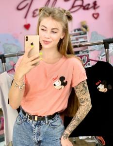 Фото Одежда Футболка розовая с принтом Mickey Mouse OX!