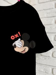 Фото Одежда Футболка черная с принтом Mickey Mouse OX!