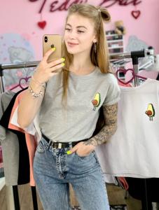Фото Одежда Футболка серая с принтом Avocado