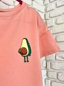 Фото Одежда Футболка розовая с принтом Avocado