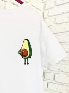 Фото Одежда Футболка белая с принтом Avocado