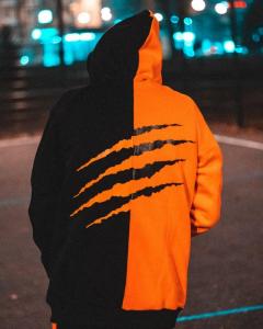 Фото Одежда Худи унисекс Пушка Огонь Scratch черно-оранжевый