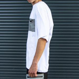 Фото Одежда Футболка оверсайз Пушка Огонь Pants с рефлективом белая