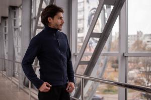 Фото Одежда Флисовая кофта Intruder синяя на молнии.