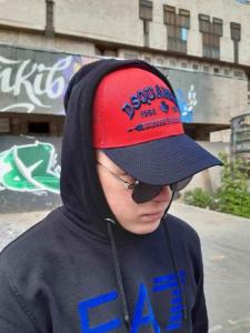 Фото Шапки, кепки Кепка бейсболка тракер Dsquared 2 Красно-синий