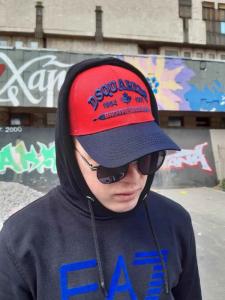 Фото Шапки, кепки Кепка бейсболка тракер Dsquared 2 Красно-синий