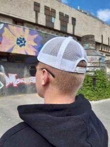 Фото Шапки, кепки Кепка бейсболка тракер Dsquared 2 Бело-чёрный