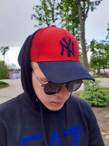 Фото Шапки, кепки Кепка бейсболка тракер New York Красно-синий