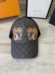 Фото Аксессуары Gucci Tigers Print GG Supreme Black Baseball Hat
