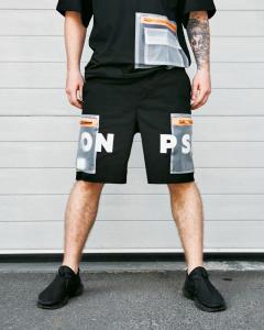 Фото Одежда Шорты карго мужские Пушка Огонь Prozzo черные