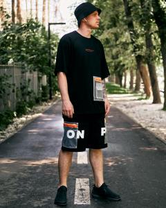 Фото Одежда Футболка оверсайз Пушка Огонь Prozzo черная