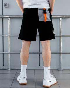 Фото Одежда Шорты карго мужские Пушка Огонь Sling с рефлективом черные