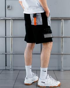 Фото Одежда Шорты карго мужские Пушка Огонь Sling с рефлективом черные