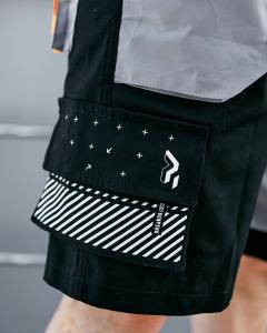 Фото Одежда Шорты карго мужские Пушка Огонь Sling с рефлективом черные