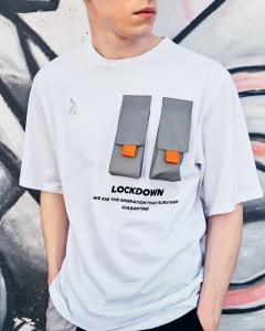 Фото Одежда Футболка оверсайз Пушка Огонь Sling с рефлективом белая